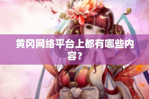 黄冈网络平台上都有哪些内容？