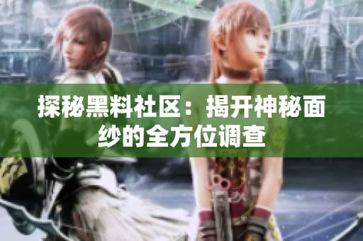 探秘黑料社区：揭开神秘面纱的全方位调查