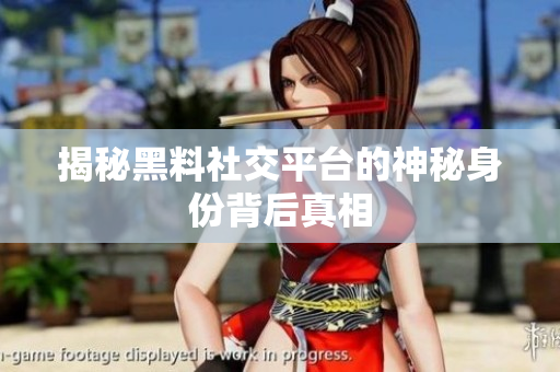 揭秘黑料社交平台的神秘身份背后真相
