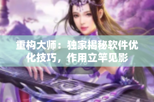重构大师：独家揭秘软件优化技巧，作用立竿见影