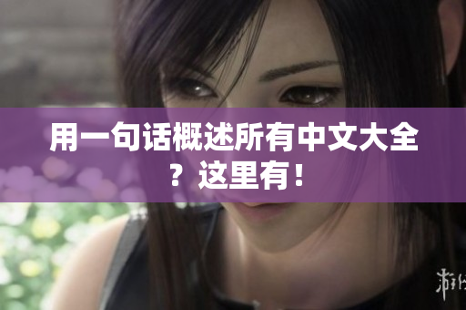 用一句话概述所有中文大全？这里有！