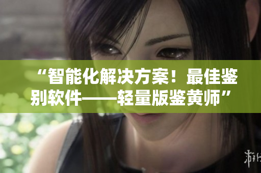 “智能化解决方案！最佳鉴别软件——轻量版鉴黄师”