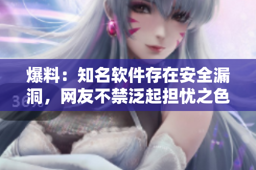爆料：知名软件存在安全漏洞，网友不禁泛起担忧之色！