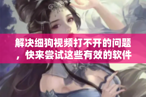 解决细狗视频打不开的问题，快来尝试这些有效的软件修复方法！