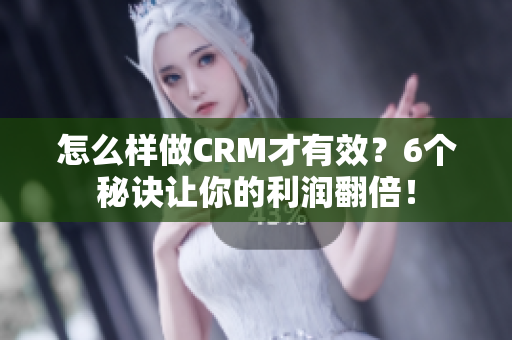 怎么样做CRM才有效？6个秘诀让你的利润翻倍！