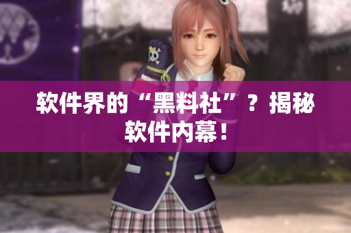 软件界的“黑料社”？揭秘软件内幕！