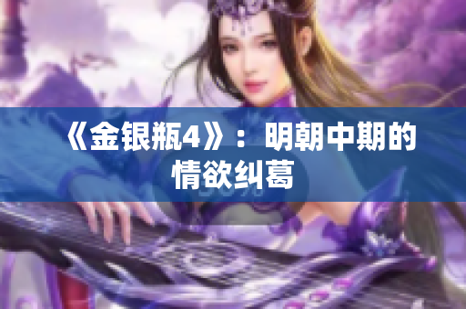 《金银瓶4》：明朝中期的情欲纠葛