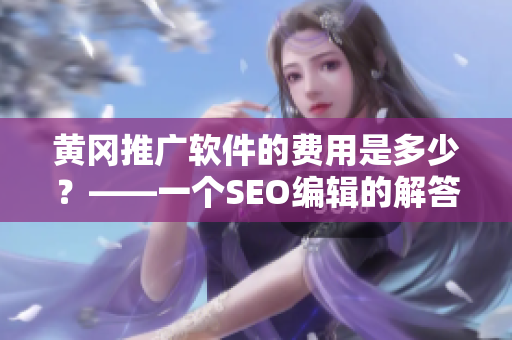 黄冈推广软件的费用是多少？——一个SEO编辑的解答