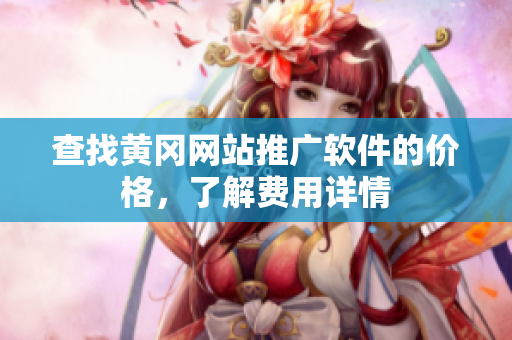 查找黄冈网站推广软件的价格，了解费用详情