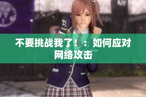 不要挑战我了！：如何应对网络攻击