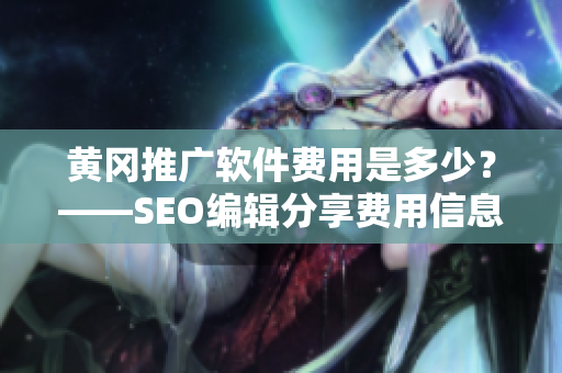 黄冈推广软件费用是多少？——SEO编辑分享费用信息