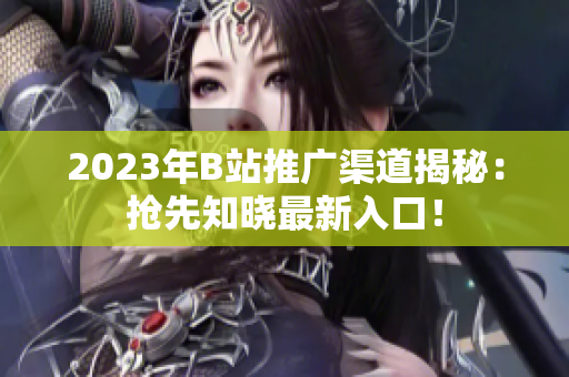 2023年B站推广渠道揭秘：抢先知晓最新入口！