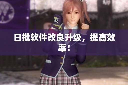 日批软件改良升级，提高效率！