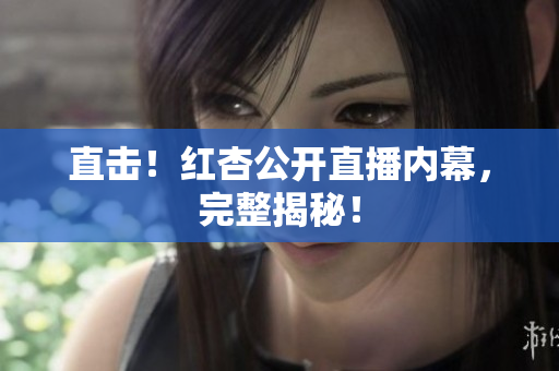直击！红杏公开直播内幕，完整揭秘！