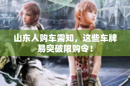 山东人购车需知，这些车牌易突破限购令！