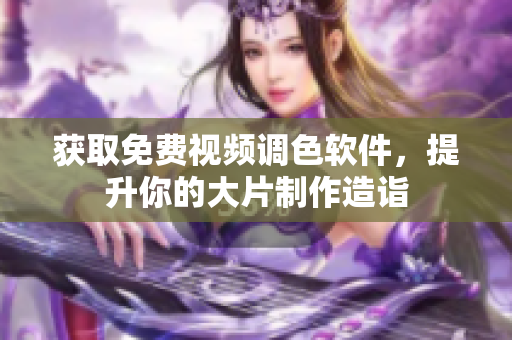 获取免费视频调色软件，提升你的大片制作造诣