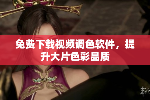 免费下载视频调色软件，提升大片色彩品质