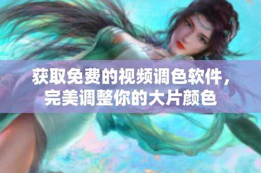 获取免费的视频调色软件，完美调整你的大片颜色